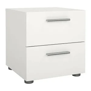 Nachttisch Drossett, Niedrige Kommode, Tisch, Multifunktionaler Nachttisch, 40x40 h42 cm, Weiß Super-Preis