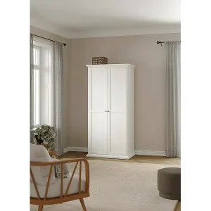 Angebot Kleiderschrank 2 Türen Dschen, Schlafzimmermöbel, Schrank, Garderobe, 96x61 h201 cm, Weiß