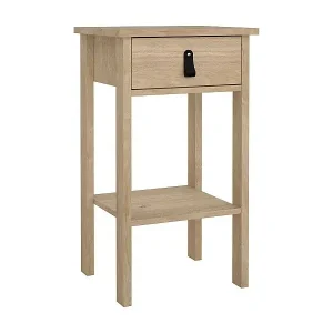 Nachttisch Dsabir, Niedrige Kommode, Tisch, Multifunktionaler Nachttisch, 40x34 h70 cm, Eiche Sonderaktion