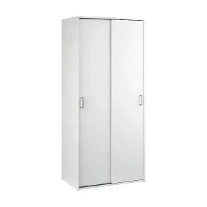 Ausverkauf Kleiderschrank 2 Türen Dscapuzz, Schlafzimmermöbel, Schrank, Garderobe, 78x48 h175 cm, Weiß