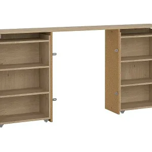 Letzte Chance Nachttisch Drubb, Niedrige Kommode, Tisch, Multifunktionaler Nachttisch, 165x26 h80 cm, Eiche