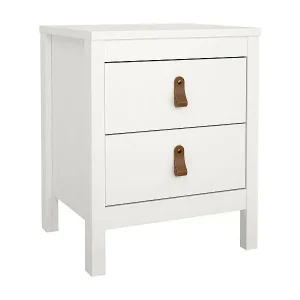 Nachttisch Drull, Niedrige Kommode, Tisch, Multifunktionaler Nachttisch, 44x38 h54 cm, Weiß Highlight