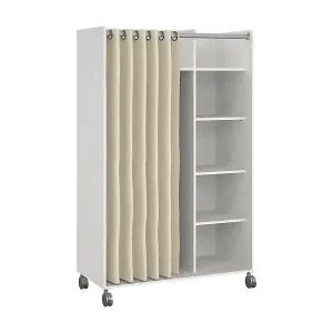 Highlight Großer Kleiderschrank Dsesi, Schlafzimmermöbel, Schrank, Garderobe, 100x48 h160 cm, Weiß