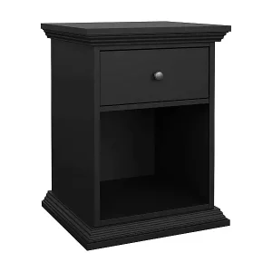 Must-Have Nachttisch Dsaccan, Niedrige Kommode, Tisch, Multifunktionaler Nachttisch, 48x43 h63 cm, Schwarz