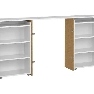 Saisonangebot Nachttisch Drot, Niedrige Kommode, Tisch, Multifunktionaler Nachttisch, 165x26 h80 cm, Weiß