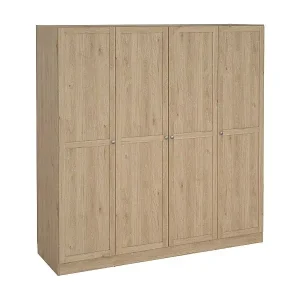 GroÃŸer Kleiderschrank Dserr, Schlafzimmermöbel, Schrank, Garderobe, 196x62 h200 cm, Eiche Finale Aktion