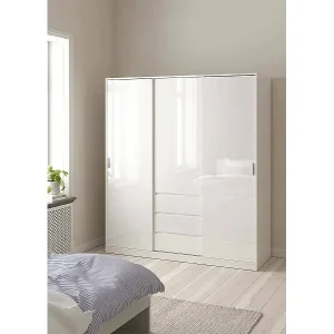 Super-Preis Kleiderschrank 3 Türen Dveretou, Schlafzimmermöbel, Schrank, Garderobe, 177x60 h200 cm, WeiÃŸ
