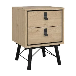 Nachttisch Drovell, Niedrige Kommode, Tisch, Multifunktionaler Nachttisch, 43x40 h60 cm, Eiche Sofort Bestellen