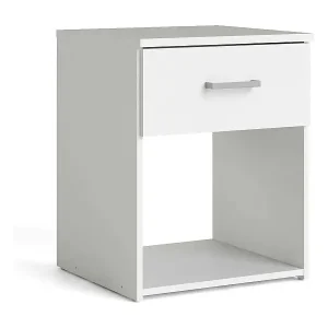 Nachttisch Druss, Niedrige Kommode, Tisch, Multifunktionaler Nachttisch, 38x36 h48 cm, Weiß Rabatt