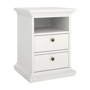 Letzte Chance Nachttisch Drossin, Niedrige Kommode, Tisch, Multifunktionaler Nachttisch, 44x40 h59 cm, Weiß