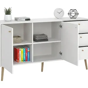Direkt Vom Hersteller Kommode Dsann, Wohnzimmerbuffet, Wohnzimmer-Sideboard, Moderne Küchen-Speisekammer, 147x39 h82 cm, Weiß