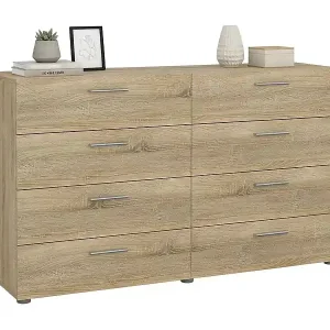 Kommode Dsattol, Wohnzimmerbuffet, Wohnzimmer-Sideboard, Moderne Küchen-Speisekammer, 140x40 h82 cm, Eiche Garantierte Lieferung