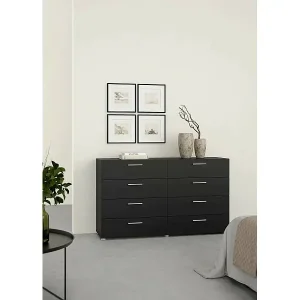 Neue Ware Kommode Dsattol, Wohnzimmerbuffet, Wohnzimmer-Sideboard, Moderne Küchen-Speisekammer, 140x40 h82 cm, Schwarz