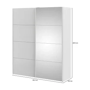 Nur Heute Kleiderschrank 2 Türen Dstimpf, Schlafzimmermöbel, Schrank, Garderobe, 182x61 h220 cm, Weiß