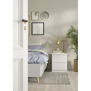 Mega-Angebot Nachttisch Drueg, Niedrige Kommode, Tisch, Multifunktionaler Nachttisch, 50x40 h50 cm, Weiß