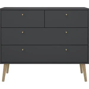 Wochenendangebot Kommode mit 4 Schubladen und Holzfüßen B98,7 cm – TARP