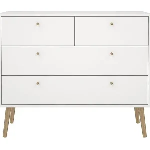 Kommode mit 4 Schubladen und Holzfüßen B98,7 cm – TARP Wochenendangebot