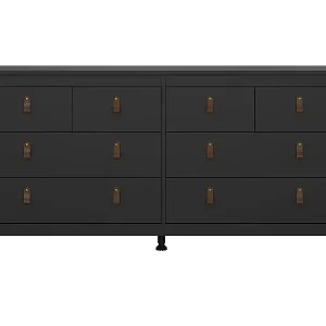Geprüft Doppelte Kommode mit 8 Schubladen matt schwarz B159,6 cm – BARCELONE