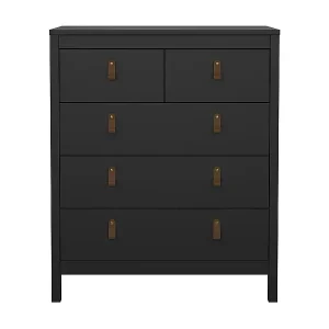Kostenfreie Lieferung Kommode mit 5 Schubladen matt schwarz H98,9 cm – BARCELONE