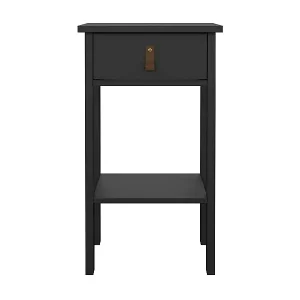 Nachttisch mit 1 Schublade, 1 Ablage matt schwarz H70,1 cm – BARCELONE Angebot