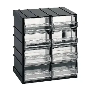 Dbertolin 2 Türen Mehrzweckschrank, Kleinteileschrank, Schrank für Werkzeugbehälter, 100 % Made in Italy, 19x15h23 cm, Anthrazit, 8 Schubladen Saisonangebot
