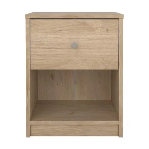 Maria Nachttisch mit 1 Schublade und 1 Ablage, hell walnuss. Kracherpreis