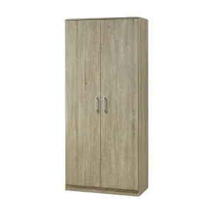 Solange Der Vorrat Reicht Schrank \\\\ Garderobe SAVIS, 2 Türen, zeitgenössisches Sonoma-Eiche und graue Griffe