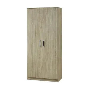 Begrenztes Angebot Schrank DALAMAN mit 2 Türen, Sonoma-Eiche, graue Griffe, zeitgenössischer Stil