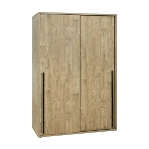 Kostenloser Versand Schrank mit 2 Schiebetüren MEGEVE – L150 cm – Goldenes Eichenholz – Robuster skandinavischer Stil