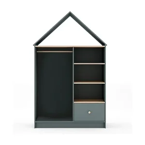 Kleiderschrank mit 3 Fächern und 1 Schublade 110x180 cm Gratis Versand