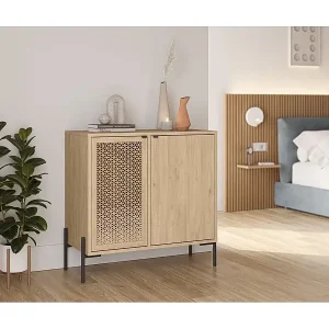 Kommode 2 Türen und Metallfüße Inca - L80 cm Super-Preis