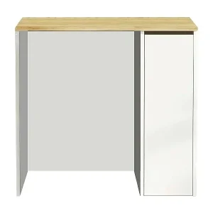 Großer Mehrzweckschrank Dpolengh, Multifunktionale Möbel, Schuhschrank, Besenschrank, 94x60h88 cm, Walnuss und Weiß Meistverkauft