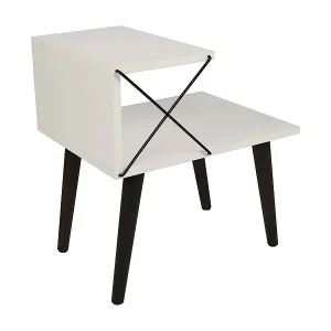 Preisknaller Nachttisch Dfranzin, Niedrige Kommode, Tisch, Multifunktionaler Nachttisch, 50x40h55 cm, Weiß