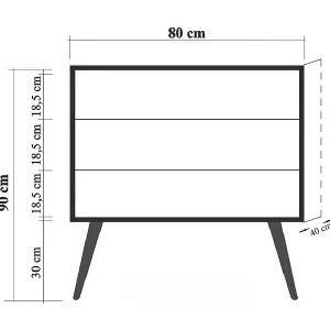 Begrenztes Angebot Kommode Dparigin, Mehrzweckkommode, Schlafzimmerkommode, Schrank mit Schubladen, 80x40h89 cm, Bunt