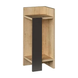 Billig Nachttisch Dpiol, Niedrige Kommode, Tisch, Multifunktionaler Nachttisch, 25x27h60 cm, Eiche und Anthrazit