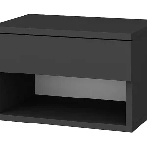 Kostenfreie Lieferung Nachttisch Dperisa, Niedrige Kommode, Tisch, Multifunktionaler Nachttisch, 45x29h32 cm, Anthrazit