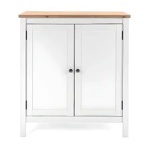 Top-Seller Aufbewahrungskommode mit 2 Türen L80 cm - weißes Dekor - Bergen