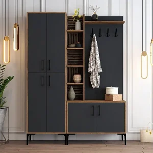 Highlight Garderobenschrank mit Schuhschrank 150x200cm Viyana L - Grau