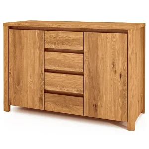 VINCI - Kommode 100% aus massivem Holz aus Wildeiche, naturgeölt Heißes Angebot