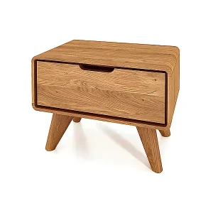 Geprüft GREG - Nachttisch mit Schublade aus Wildeiche, naturgeölt