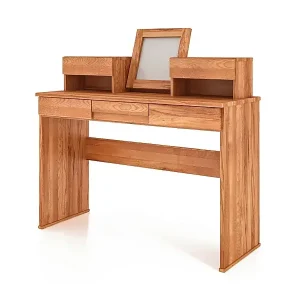 Kostenloser Versand VENTO - Schminktisch mit Spiegel und Schubladen aus Kernbuche naturgeölt