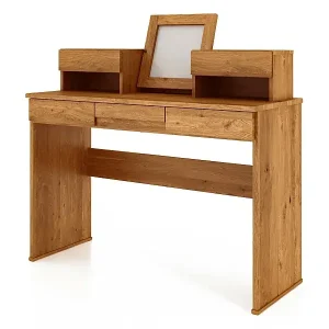 Letzte Chance VENTO - Schminktisch mit Spiegel und Schubladen aus Wildeiche naturgeölt