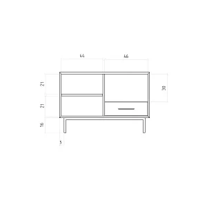 Rabatt ABIES - Kommode 100% aus massivem Holz aus Kernbuche, naturgeölt