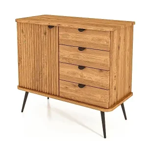 Kostenloser Rückversand KULA - Kommode 100% aus massivem Holz aus Wildeiche, naturgeölt