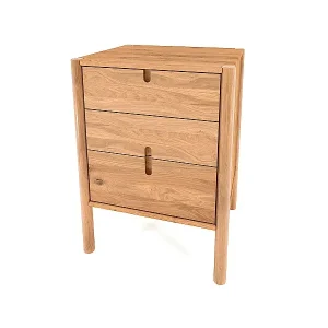 Nur Für Kurze Zeit POLA - Nachttisch mit Schubladen aus Wildeiche, naturgeölt