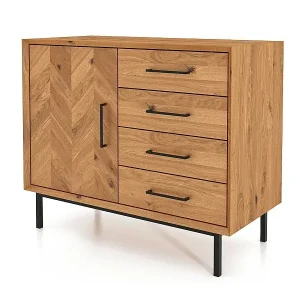 Top-Angebot ABIES - Kommode 100% aus massivem Holz aus Wildeiche, naturgeölt