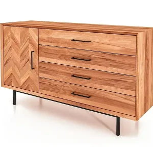 Billig ABIES - Kommode 100% aus massivem Holz aus Kernbuche, naturgeölt