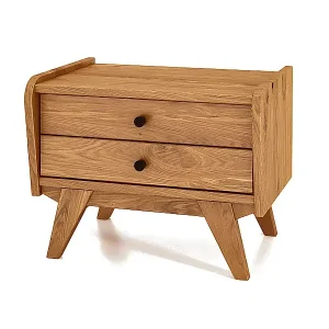 RETRO - Nachttisch mit Schubladen aus Wildeiche, naturgeölt Nur Heute