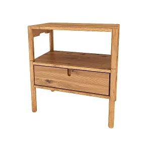 Letzte Chance POLA - Nachttisch mit Frühstückstisch aus Wildeiche, naturgeölt