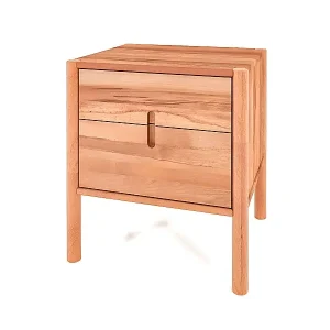 POLA - Nachttisch mit Schubladen aus Kernbuche, naturgeölt Sichere Zahlung